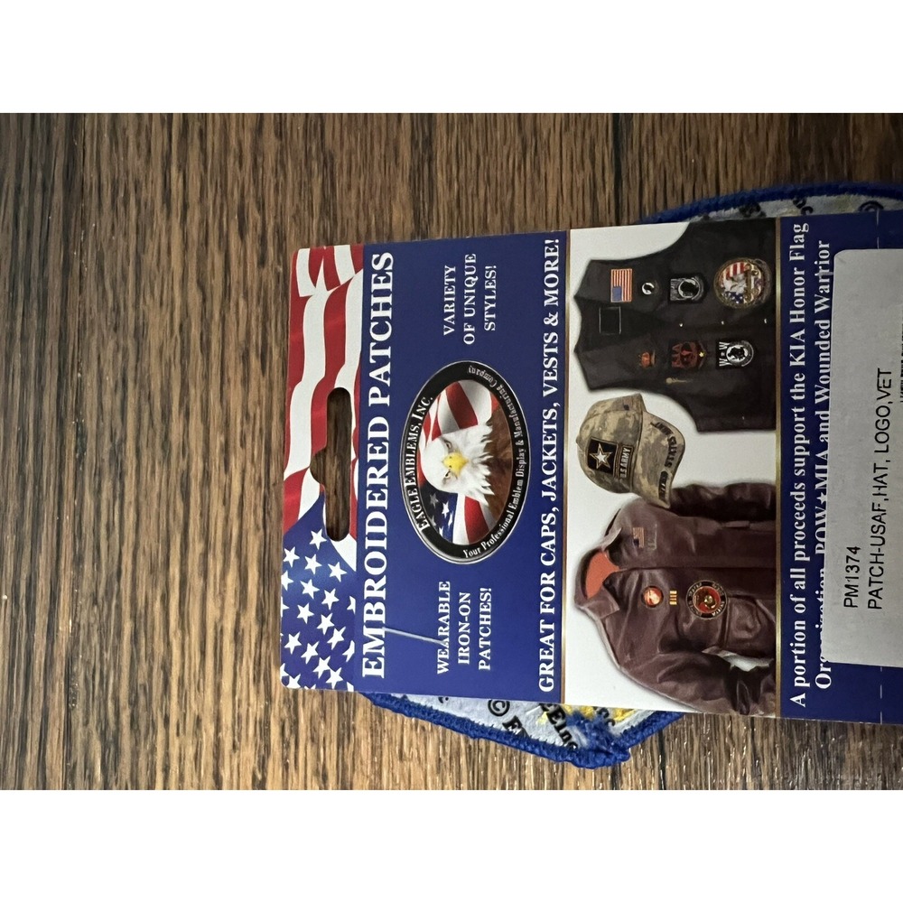 US AIRFORCE VETERAN Collectors Iron On‎ Embroidered Patch Military - Picture 2 of 2